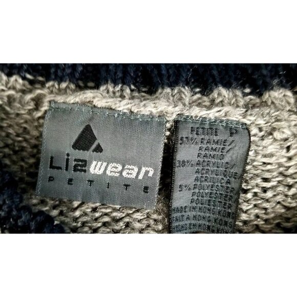 Liz Wear Vtg Geometric Cropped Cardigan Sweater Sz SP 80s 90s Petite Retro - Picture 3 of 3